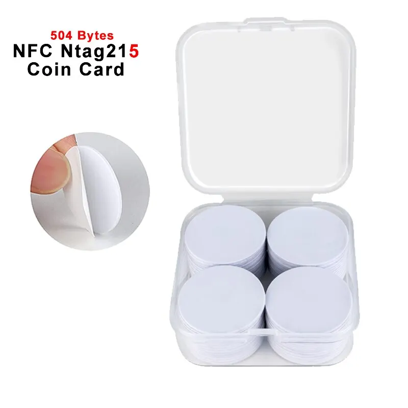 Nfc Tag Programmable - 20pcs 50pcs 13.56MHz Ntag215 NFC เหรียญกาวการ์ด