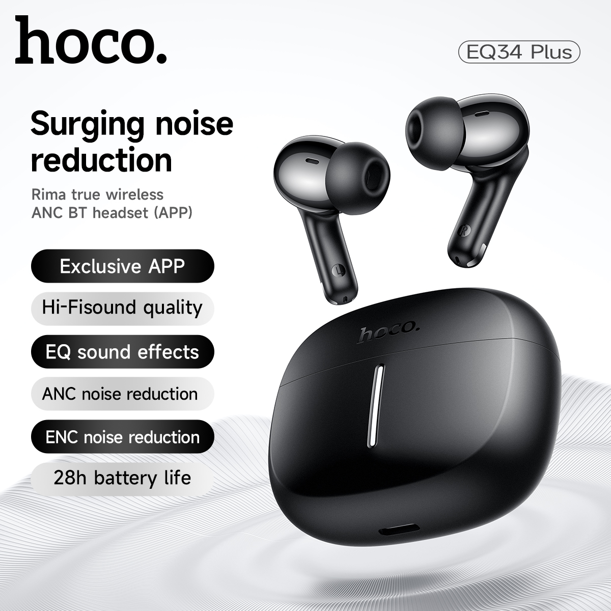 Earbuds Anc Wireless - หูฟังไร้สาย HOCO ANC ตัดเสียงรบกวนแบบแอคทีฟ บลูทูธ 5.4