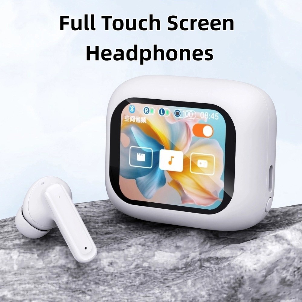 Earbuds Anc Wireless - หูฟังบลูทูธ 5.4 หน้าจอสัมผัสเต็มรูปแบบ สมาร์ท LCD ไร้สายแบบใส่ในหู