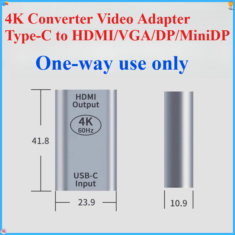 Electronics And Gadgets Ce - ตัวแปลง 4K อะแดปเตอร์วิดีโอประเภท-C เป็น HDMI/VGA/DP/มินิ DP/MDP/RJ45