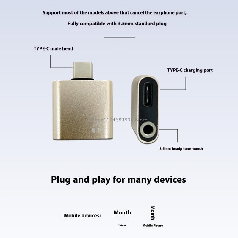 Electronics And Gadgets C - การชาร์จพร้อมกันและเสียง USB C อะแดปเตอร์ 3.5 มม.