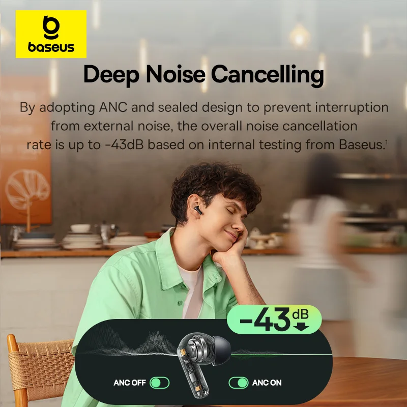 Baseus Bass EP10/BP1 NC -43dB  - Earbuds Anc Wireless บทวิจารณ์และราคา